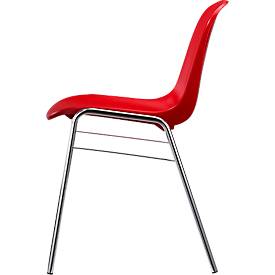 Formschalenstuhl Beta, stapelbar, desinfektionsmittelbeständig, Sitzhöhe 460 mm, rot