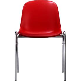 Formschalenstuhl Beta, stapelbar, desinfektionsmittelbeständig, Sitzhöhe 460 mm, rot