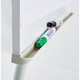 Franken Flipchart ECO Mobil F2400/N, 5 Rollen, höhenverstellbar, magnethaftend, 2 Seitenarme, Ablageschale, Kunststoff & Metall, Tafel 680 x 1050 mm