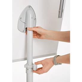 Franken Flipchart ECO Mobil F2400/N, 5 Rollen, höhenverstellbar, magnethaftend, 2 Seitenarme, Ablageschale, Kunststoff & Metall, Tafel 680 x 1050 mm