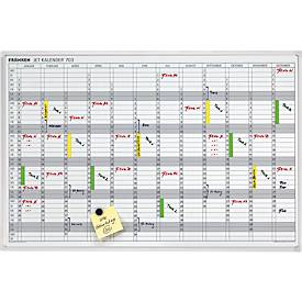 Franken Jahreskalender JetKalender JK703, magnethaftend, Ablageschale, B 900 x H 600 mm, Stahl & Aluminium, weiß