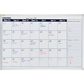 Franken Kalender X-tra!Line VO-7, Monats- oder 7-Tageübersicht, magnethaftend, Ablageschale, B 900 x H 600 mm, Stahl & A