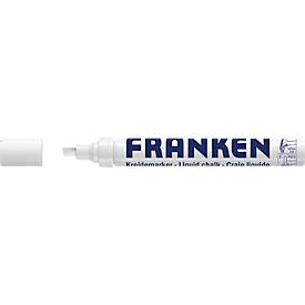 Franken Kreidemarker ZKM09, Keilspitze, Strichstärke 2-5 mm, Tinte auf Wasserbasis, weiß