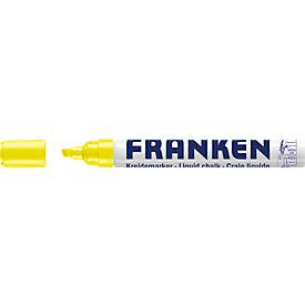 Franken Kreidemarker ZKML04, Keilspitze, Strichstärke 2-5 mm, Tinte auf Wasserbasis, neongelb