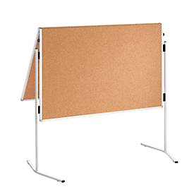 Franken Moderationstafel ECO, 1200 x 750/1500 mm, klappbar, beidseitig, mit Rollen, braun/Kork