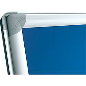 Franken Pinnwandtafel PRO, Filz, Wandmontage im Hoch- & Querformat, Aluminiumrahmen, blau, 1800 x 900 mm