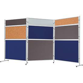 Franken Stellwandtafel ECO beidseitig, Kork/Kork, Aluminiumrahmen, 1200x600 mm