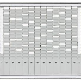 FRANKEN T-Kartentafel Jahresplaner, 81,9 x 78 cm, 12 Träger + 2 Index, 35 Schlitze, PV-SET4