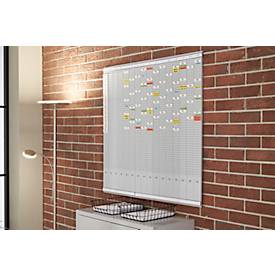 FRANKEN T-Kartentafel Jahresplaner für 15 Monate plus Index, 100,8 x 100,8 cm, 16 Träger, 50 Schlitze, PV-SET5
