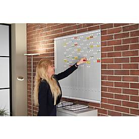 FRANKEN T-Kartentafel Jahresplaner für 15 Monate plus Index, 100,8 x 100,8 cm, 16 Träger, 50 Schlitze, PV-SET5