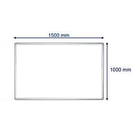Franken Whiteboard PRO, emailliert, Wandmontage im Hoch- & Querformat, Stahl weiß lackiert & Aluminiumrahmen, magnethaftend, Ablageschale, 1000 x 1500 mm