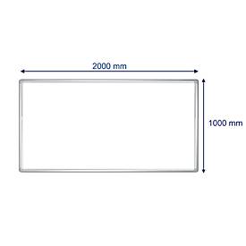 Franken Whiteboard PRO, emailliert, Wandmontage im Hoch- & Querformat, Stahl weiß lackiert & Aluminiumrahmen, magnethaftend, Ablageschale, 1000 x 2000 mm