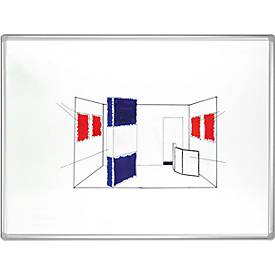 Franken Whiteboard PRO, emailliert, Wandmontage im Hoch- & Querformat, Stahl weiß lackiert & Aluminiumrahmen, magnethaftend, Ablageschale, 1200 x 2400 mm