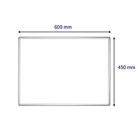 Franken Whiteboard PRO, emailliert, Wandmontage im Hoch- & Querformat, Stahl weiß lackiert & Aluminiumrahmen, magnethaftend, Ablageschale, 450 x 600 mm