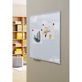 Franken Whiteboard X-tra!Line, Stahl, magnethaftend, beschreibbar, B 1200 x H 900 mm, weiß lackiert, inkl. 4 Whiteboard-Marker + 10 farblich sortierte Magnete