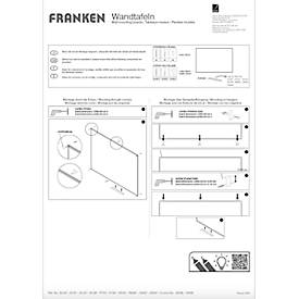 Franken Whiteboard X-tra!Line, Wandmontage im Hoch- & Querformat, Stahl weiß lackiert & Aluminiumrahmen, magnethaftend, Ablageschale, B 1200 x H 1200 mm