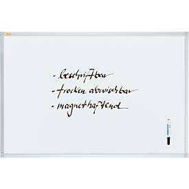 Franken Whiteboard X-tra!Line, Wandmontage im Hoch- & Querformat, Stahl weiß lackiert & Aluminiumrahmen, magnethaftend, Ablageschale, B 1500 x H 1200 mm