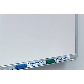 Franken Whiteboard X-tra!Line, Wandmontage im Hoch- & Querformat, Stahl weiß lackiert & Aluminiumrahmen, magnethaftend, Ablageschale, B 1500 x H 1200 mm