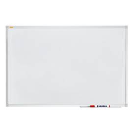 Franken Whiteboard X-tra!Line, Wandmontage im Hoch- & Querformat, Stahl weiß lackiert & Aluminiumrahmen, magnethaftend, Ablageschale, B 900 x H 600 mm
