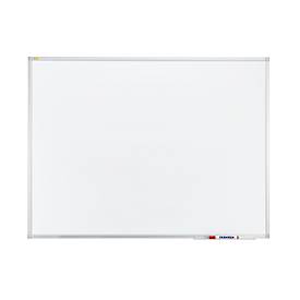 Franken Whiteboard X-tra! Line, Wandmontage im Hoch- & Querformat, weiß emailliert, antimikrobiell, Aluminiumrahmen, magnethaftend, Ablageschale, B 1200 x H 900 mm, SC3803