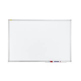 Franken Whiteboard X-tra! Line, Wandmontage im Hoch- & Querformat, weiß emailliert, antimikrobiell, Aluminiumrahmen, magnethaftend, Ablageschale, B 900 x H 600 mm, SC3802