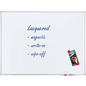 Franken Whiteboard X-tra!Line, wandmontage in staand en liggend formaat, frame van wit gelakt staal en aluminium, magnetisch, opbergbak, B 1500 x H 1200 mm