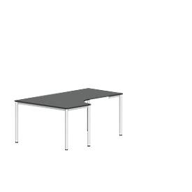 Freiformtisch NEVADA, B 1800 x T 1200/800 x H 740 mm, rund, dunkelgrau/weiß