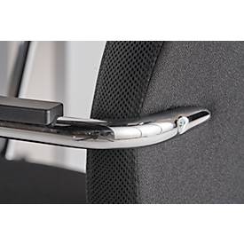 Freischwinger, B 470 x T 470 x H 427 mm, inkl. Armlehnen, stapelbar bis 3 Stück, gepolstert & mit Stoffbezug, schwarz