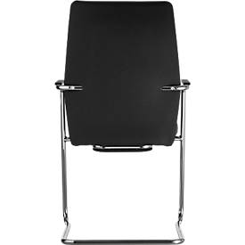 Freischwinger, B 470 x T 470 x H 427 mm, inkl. Armlehnen, stapelbar bis 3 Stück, gepolstert & mit Stoffbezug, schwarz