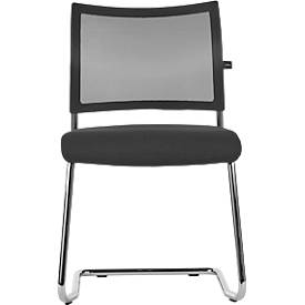 Freischwinger SEAT POINT, Netz, ohne Armlehnen, stapelbar, im 2er-Set, schwarz