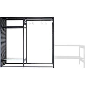 Freizeitregal/Multiregal-Steckregalkombination ORDO Flex, multifunktional, 3 Fachböden, ohne Werkbank, Feldlast 500 kg, B 2370 x T 635 x 2200 mm, tiefschwarz RAL 9005