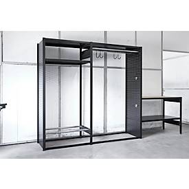 Freizeitregal/Multiregal-Steckregalkombination ORDO Flex, multifunktional, 3 Fachböden, ohne Werkbank, Feldlast 500 kg, B 2370 x T 635 x 2200 mm, tiefschwarz RAL 9005