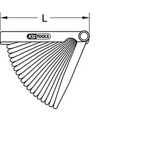 Fühlerlehre, 20 Blatt, 0,05-1mm