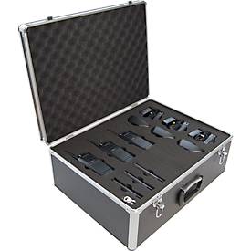 Funkgeräteset Kenwood ProTalk TK-3701D, 6-teilig, lizenzfrei, analog/digital, 48 Kanäle, bis 9 km, bis 18/16 h, IP54/55, in Alukoffer, schwarz