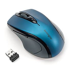 Funkmaus Kensington Pro Fit, für Rechtshänder, 1750 dpi, 5 Tasten & Scrollrad, USB-Receiver, inkl. 2 x AAA Batterien, saphirblau