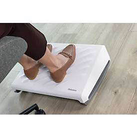 Fußstütze Fellowes Breyta™, höhenverstell- & neigbar, Schaukeloption, Tragegriff, 100 % recyclingfähiger Kunststoff, weiß