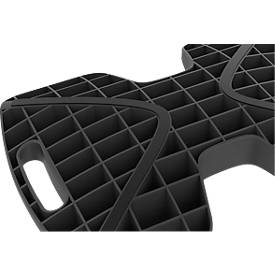 Fußstütze Unilux Updown, ergonomisch, neigbar, Anti-Rutsch-Belag, L 430 x B 337 x H 135/90 mm, PP & Silikon, schwarz