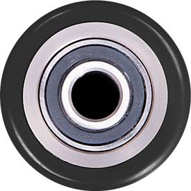 Gabelrolle für Hubwagen, inkl. Lager, Ø 80 x B 70 mm, PU, silber