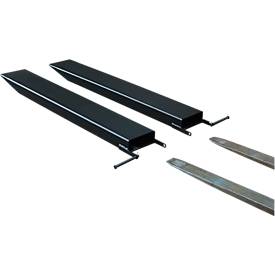 Gabelverlängerung für Flurförderzeuge, offene Ausführung, L 1600 x B 120 x 50 mm, schwarz