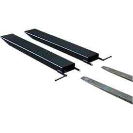 Gabelverlängerung für Flurförderzeuge, offene Ausführung, L 1600 x B 125 x 50 mm, schwarz