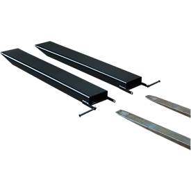 Gabelverlängerung für Flurförderzeuge, offene Ausführung, L 1600 x B 125 x 50 mm, schwarz