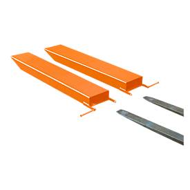 Image of Gabelverlängerung für Flurförderzeuge, offene Ausführung, L 1600 x B 150 x 70 mm, orange