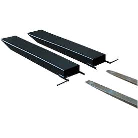 Gabelverlängerung für Flurförderzeuge, offene Ausführung, L 1600 x B 150 x 70 mm, schwarz