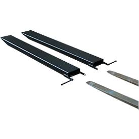 Gabelverlängerung für Flurförderzeuge, offene Ausführung, L 1800 x B 120 x 40 mm, schwarz