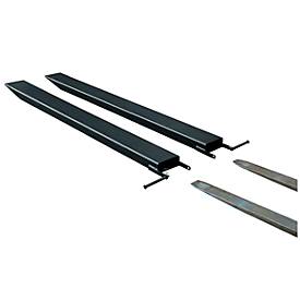 Gabelverlängerung für Flurförderzeuge, offene Ausführung, L 2000 x B 100 x 40 mm, schwarz