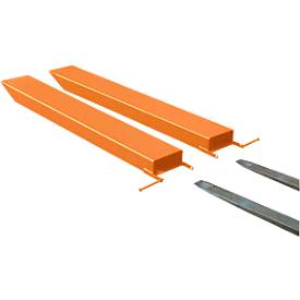 Image of Gabelverlängerung für Flurförderzeuge, offene Ausführung, L 2000 x B 150 x 70 mm, orange