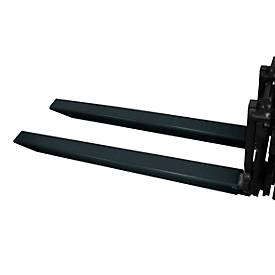 Gabelverlängerung, L 1600 x B 125 x 50 mm, schwarz