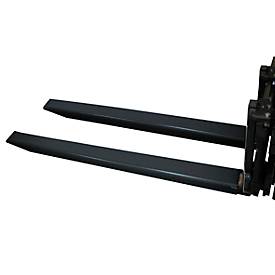 Gabelverlängerung, L 1800 x B 125 x 45 mm, schwarz