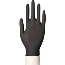 Gants jetables WORK-INN, pour gauche & droite, non poudrés, non stériles, compatible alimentaire, taille S, latex naturel, noir, 100 pièces