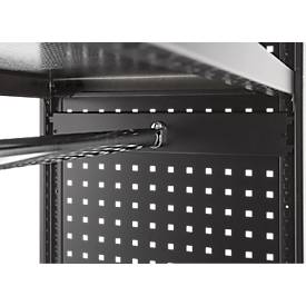 Garderoben-Steckregal ORDO Flex, multifunktional, 2 Fachböden, Wannenboden, Kleiderstange, Feldlast 1200 kg, B 1060 x T 535 x H 2000 mm, tiefschwarz RAL 9005